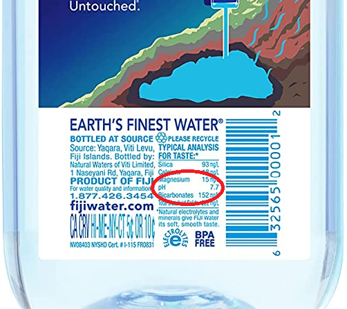 Water Label pH Level